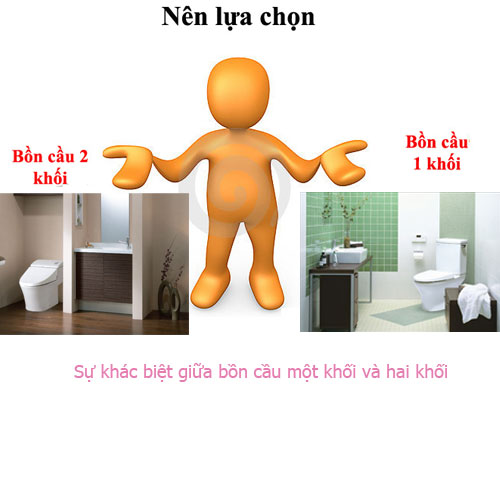 Sự khác nhau giữa bồn cầu một khối và bồn cầu hai khối