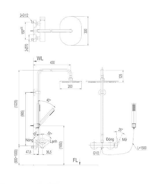 Sen tắm nóng lạnh INAX  BFV-60S tại Hải Phòng