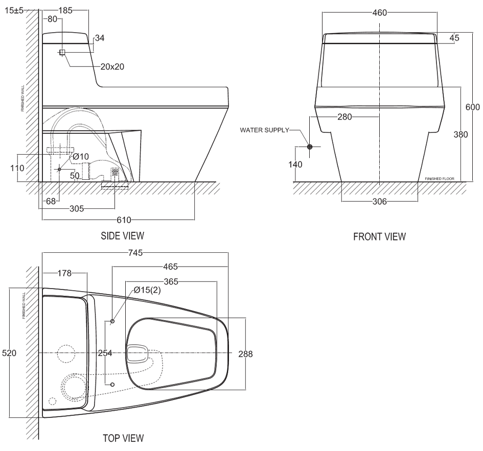 Ban ve bon cau American Standard 2030-WT