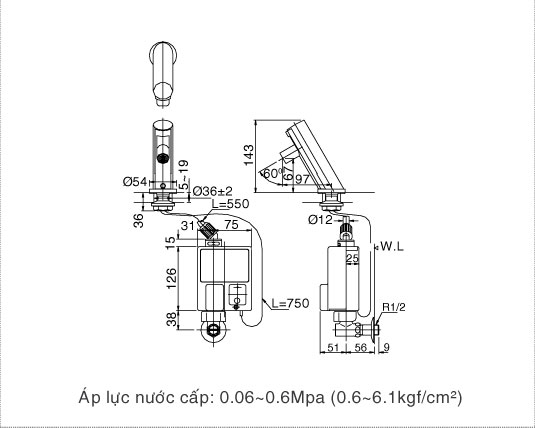 Vòi chậu lavabo cảm ứng Inax AMV-90 tại Hải Phòng