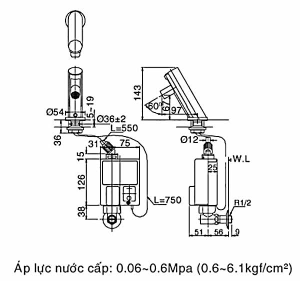 Voi cam ung Inax AMV-90K