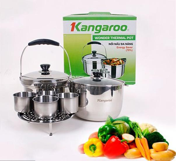 Bộ nồi nấu đa năng Kangaroo KG71 sáng bóng bắt mắt Hinh anh noi nau da nang KG71