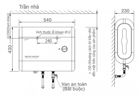 Thong so cua binh nong lanh Inax HP-20V