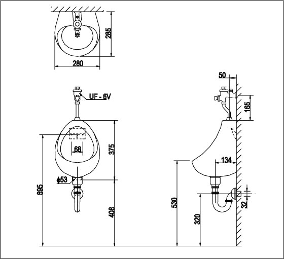 Bon tieu nam Inax U-116V