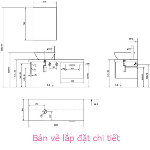 bãn vẽ chi tiết cabinet-CB1206-4IF-B ban ve lap dat chau rua cabinet-CB1206-4IF-B