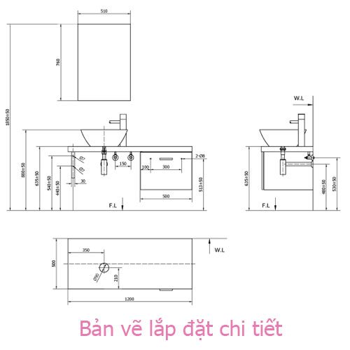 bãn vẽ chi tiết cabinet-CB1206-5QF-B cabinet-CB1206-5QF-B