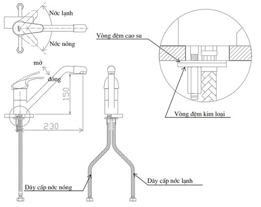 voi rua bat nong lanh Inax SFV-301S