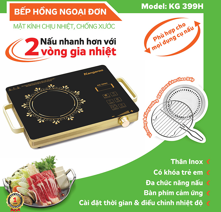 Bep hong ngoai Kangaroo KG399H