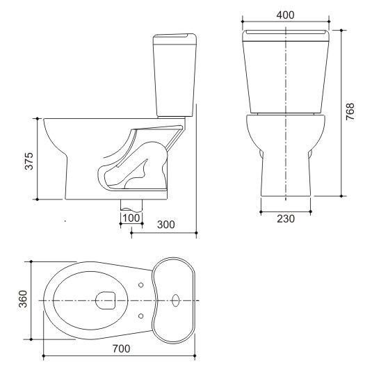 Bồn cầu 2 khối Cosani RI-502E 