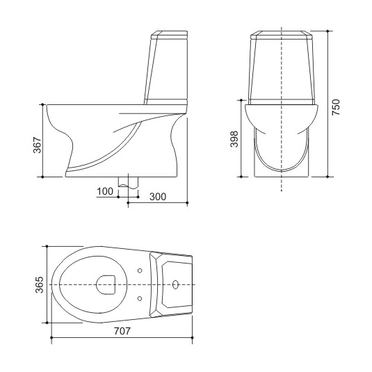 Bồn cầu 2 khối Cosani RI-512E