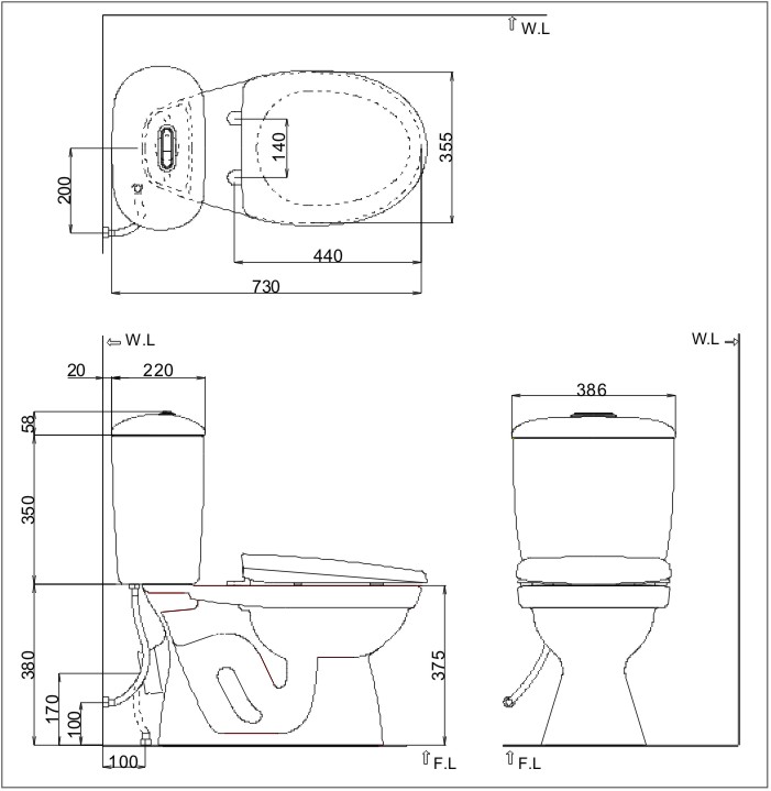 Ban ve bon cau Inax C-306VPT