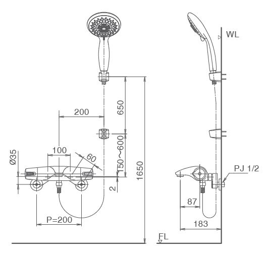 Sen tắm nhiệt độ INAX BFV-5103T-5C