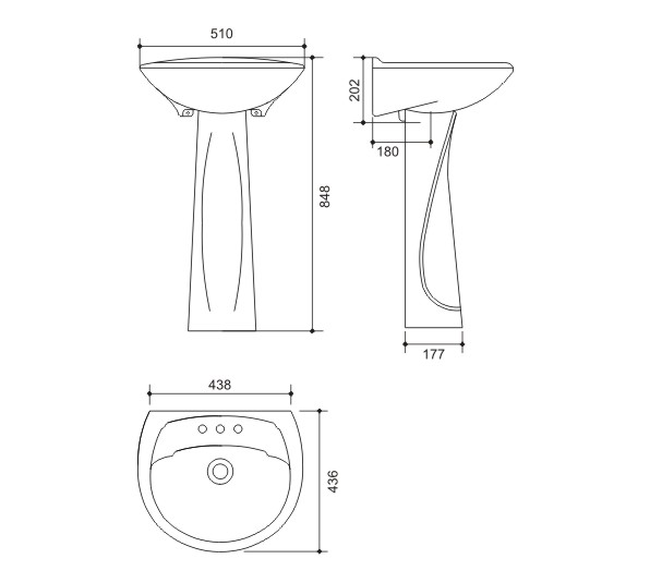 Sơ đồ Chậu rửa Lavabo