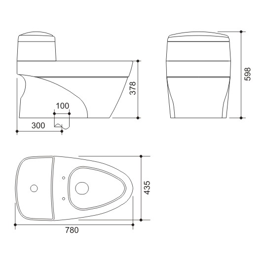 Bồn cầu một khối nắp điện tử LI-022D