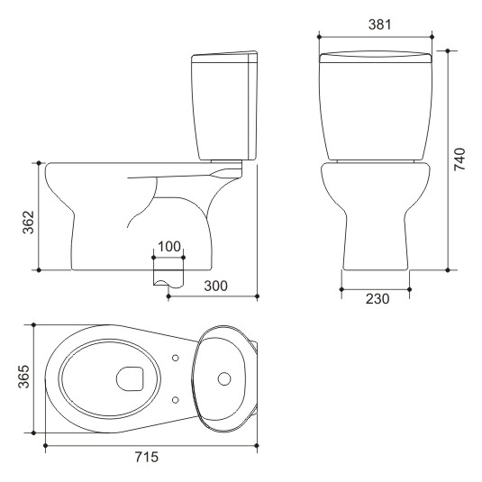 Bồn cầu 2 khối Cosani RI-532E