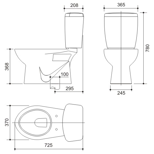 Bồn cầu 2 khối Cosani RI-541G.2