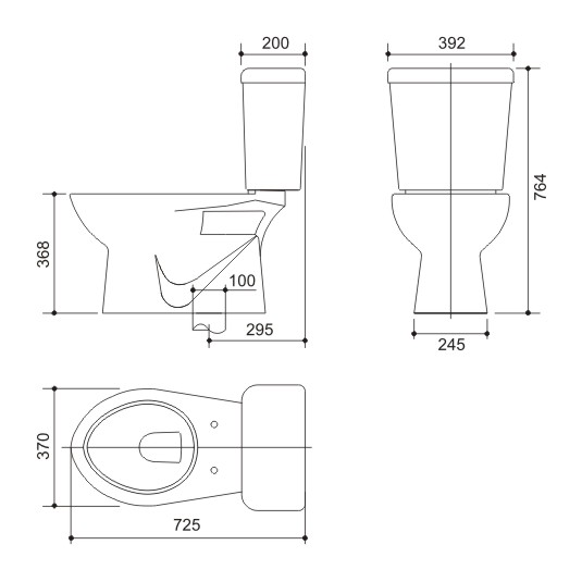 Bồn cầu 2 khối Cosani RI- 542E.1