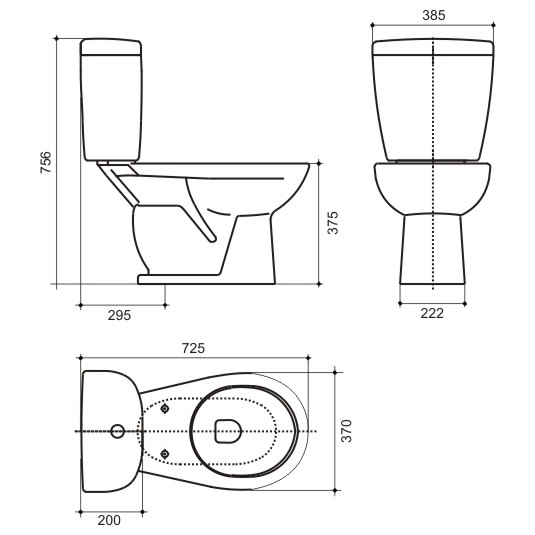 Bồn cầu 2 khối Cosani  RI-522G