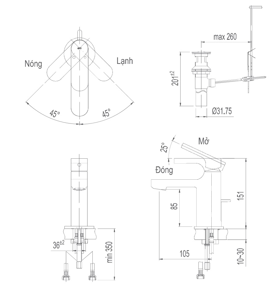 Vòi chậu Lavabo Inax LFV-6002S