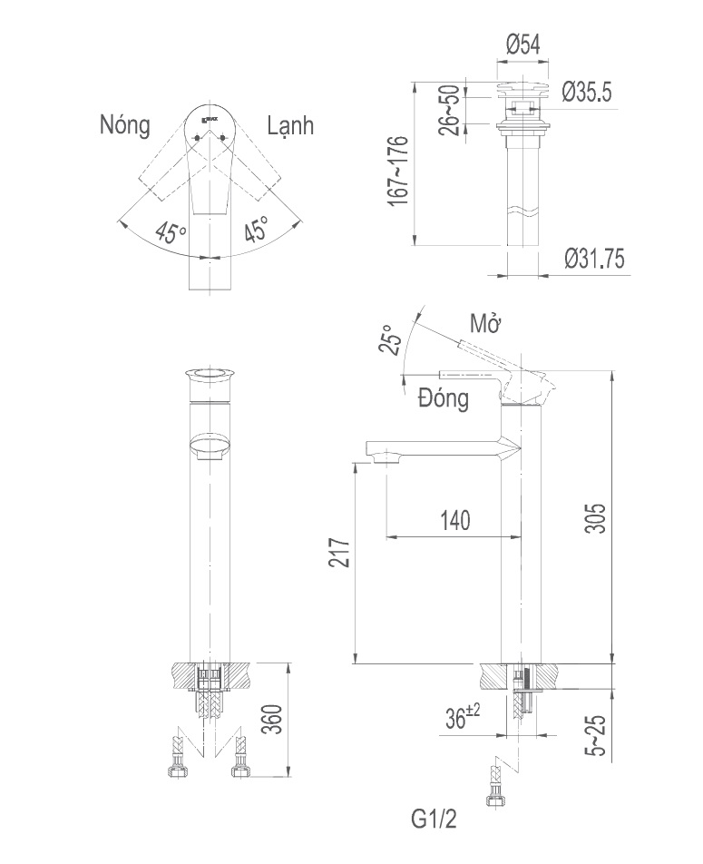 Vòi chậu Lavabo Inax LFV-7100SH tại Hải Phòng