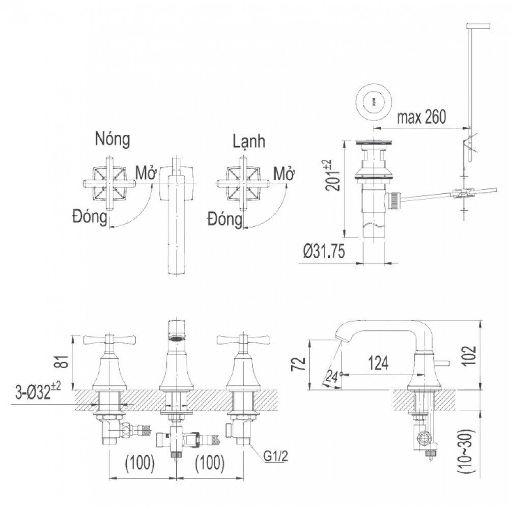 Vòi sen tắm  nóng lạnh Inax LFV-8100B tại Hải Phòng