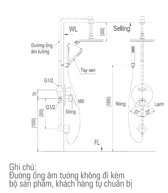 voi sen tam nong lanh inax bfv-71sec