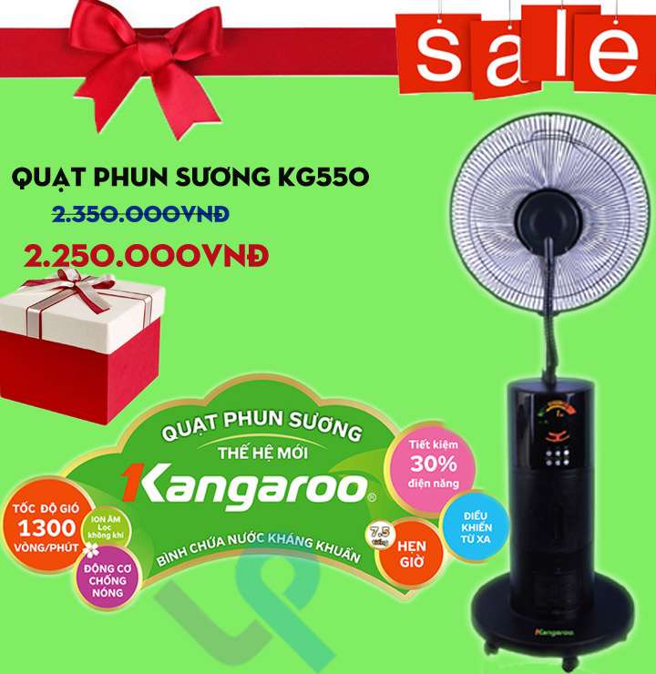 Khuyến mại tất cả sản phẩm quạt phun sương Kangaroo